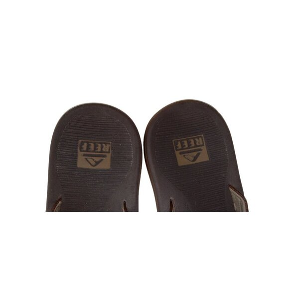 Reef Santa Ana Mens Sandals Brown Thong Leather Strap Beach Slip On Size 12 - Picture 4 of 7